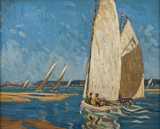 Clement Seneque Painting Of Sailboats Jpeg The Heritage Portal   Clement Seneque Painting Of Sailboats 